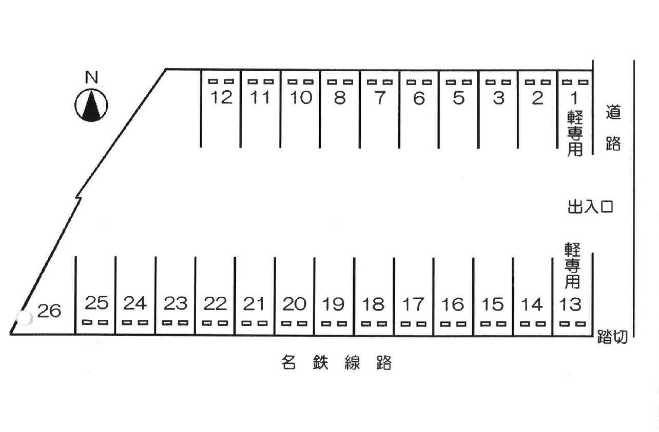 東十三塚町の駐車配置図
