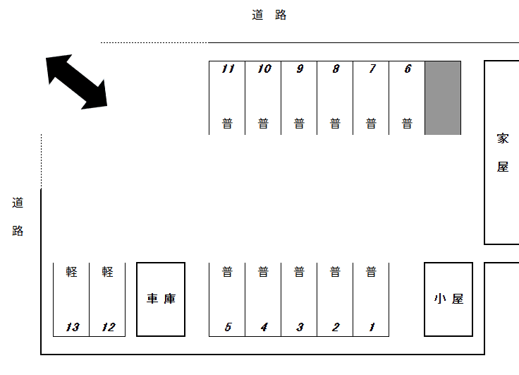 和徳町月決駐車場の駐車配置図