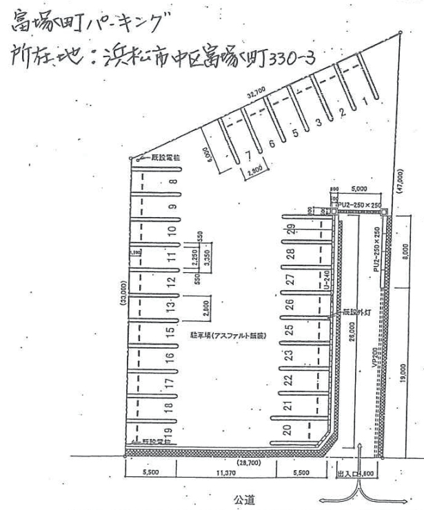 富塚パーキングの駐車配置図