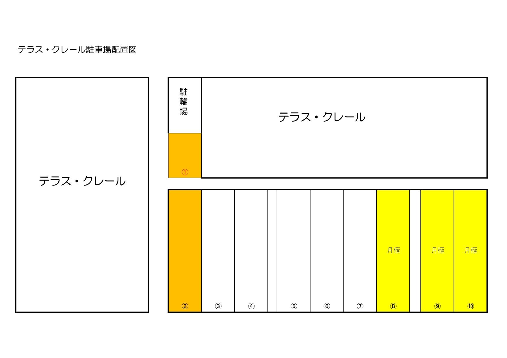 テラス・クレール月極駐車場の駐車配置図