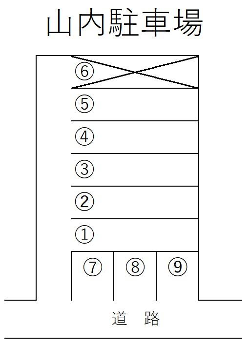 山内駐車場の駐車配置図