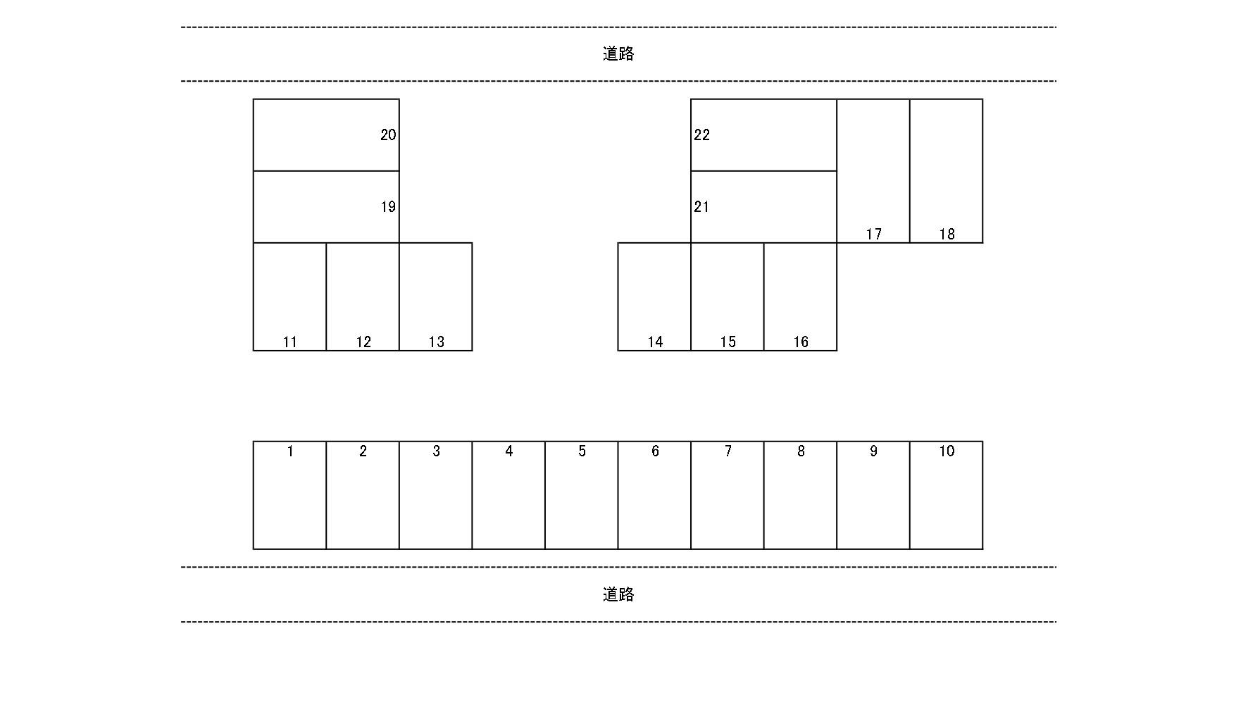 算所2丁目村田様駐車場の駐車配置図
