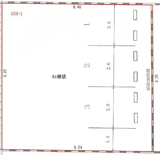 関新1丁目S駐車場の駐車配置図