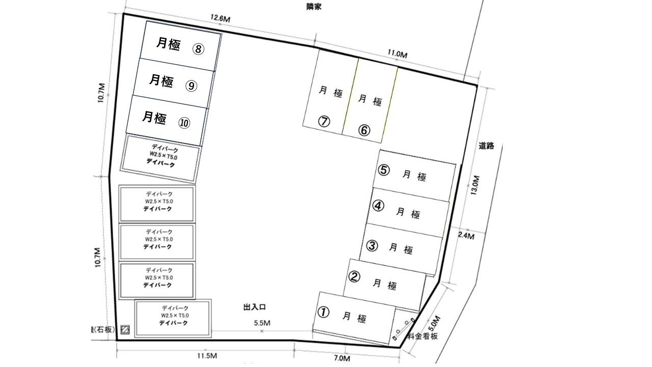 デイパーク粕屋戸原東第1の駐車配置図