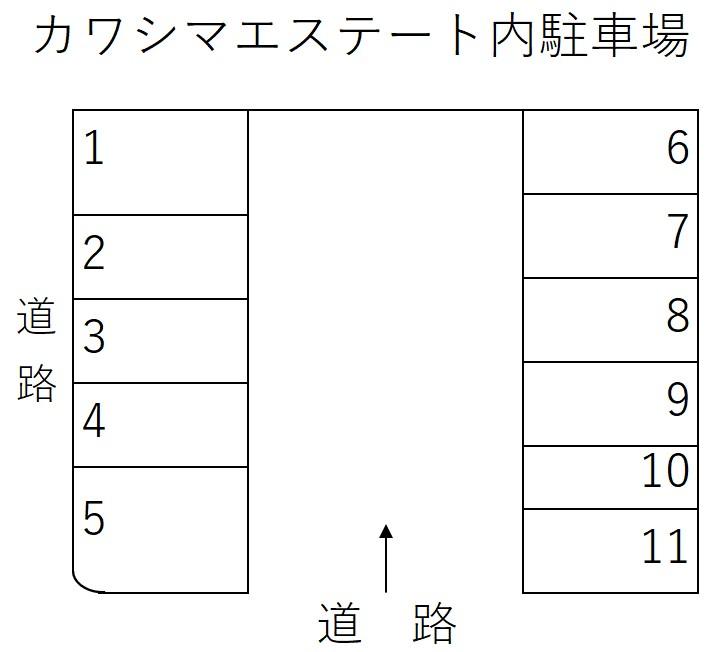 カワシマエステート駐車場の駐車配置図