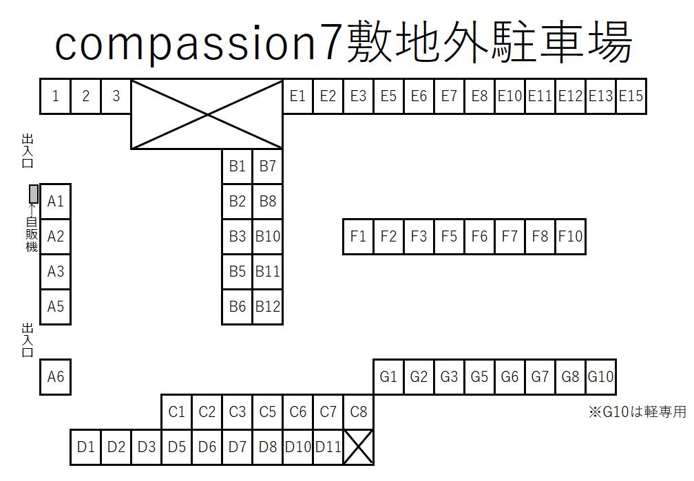compassion7敷地外駐車場の駐車配置図