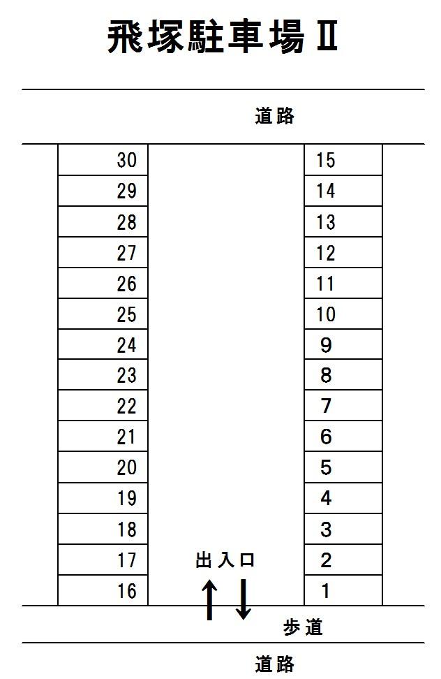 飛塚第2駐車場の駐車配置図