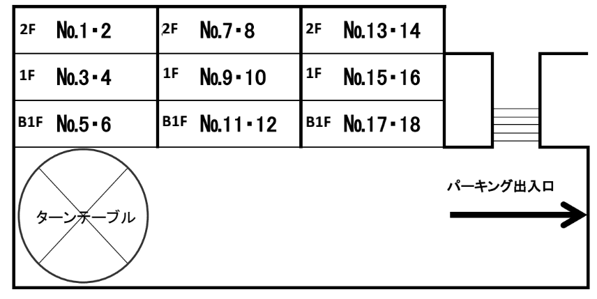 荻窪駐車場の駐車配置図