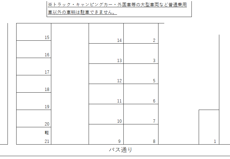 内田パーキングの駐車配置図