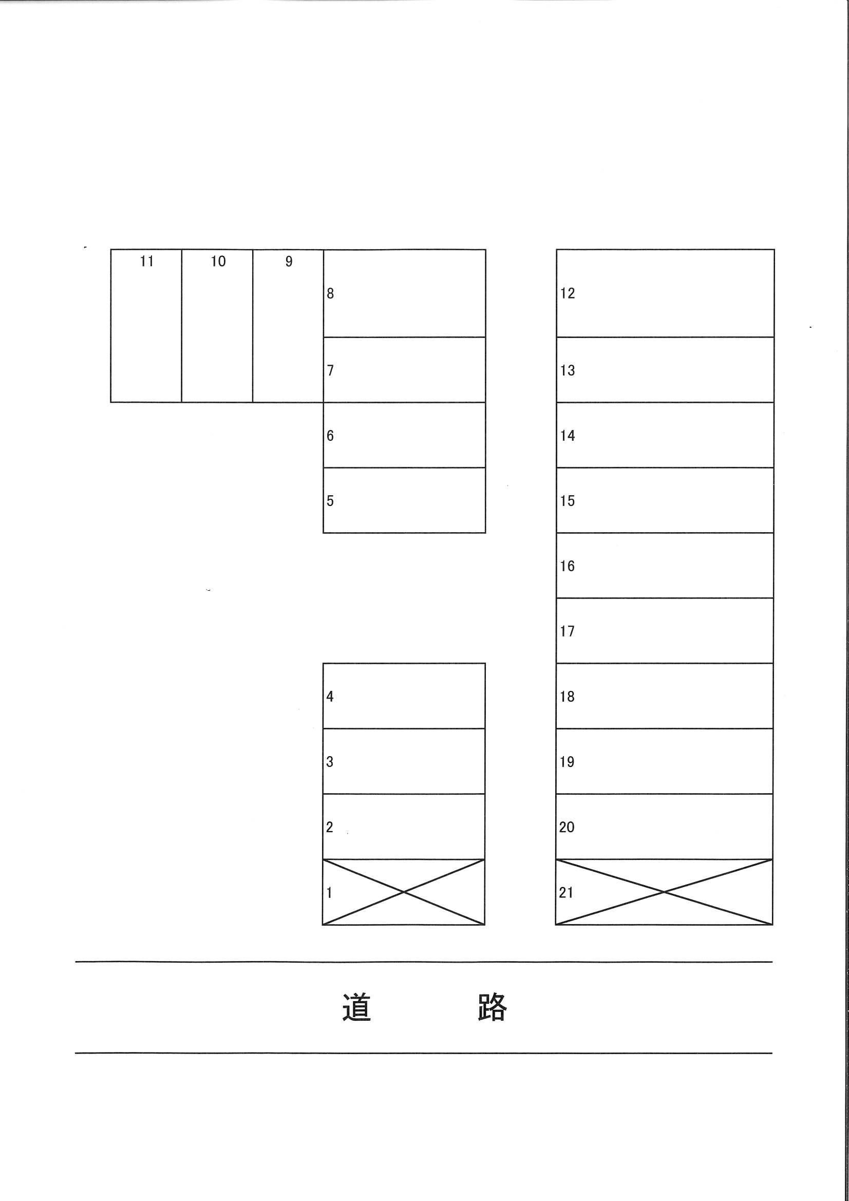 幸町川上駐車場の駐車配置図