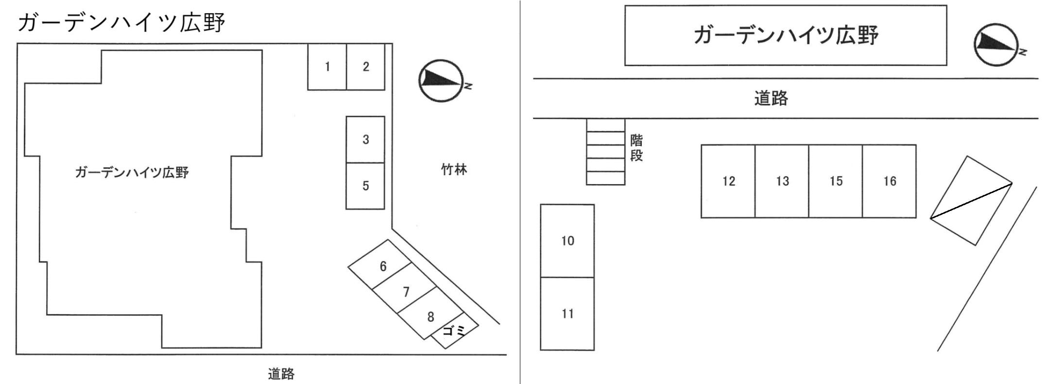 ガーデンハイツ広野の駐車配置図