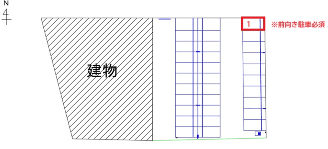 古河駅前第12の駐車配置図