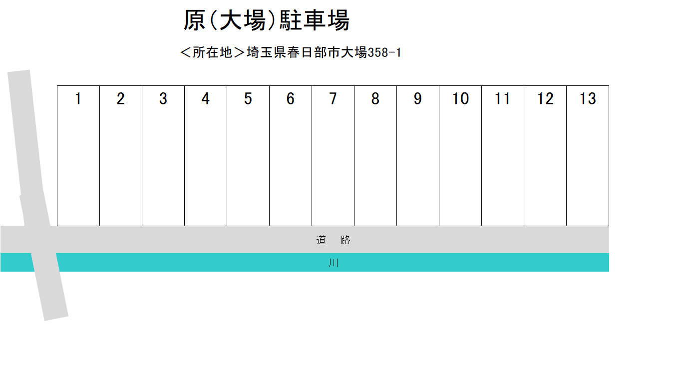 原(大場)駐車場の駐車配置図