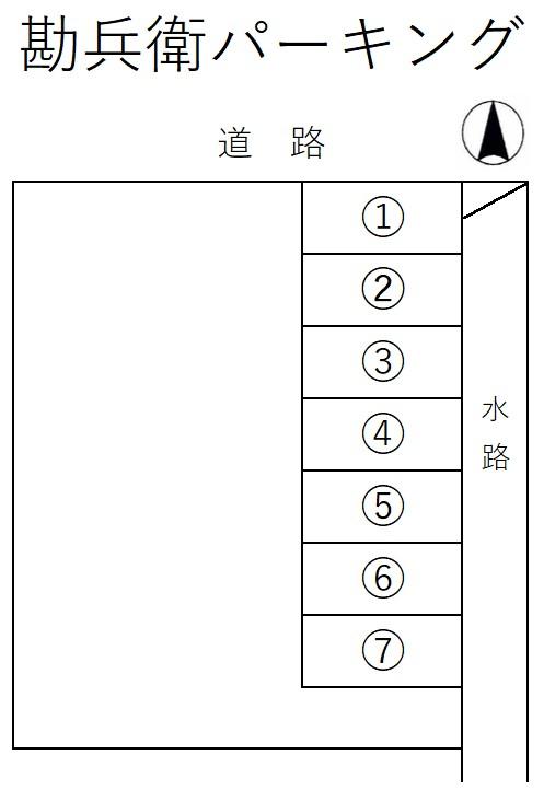 勘兵衛パーキングの駐車配置図