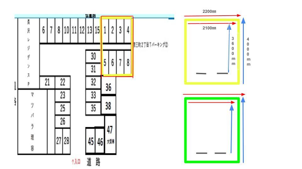 彦三町2丁目Tパーキング②の駐車配置図