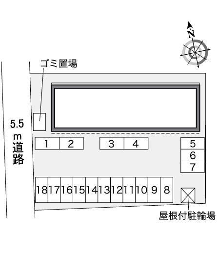 フローラ新町(35624)の駐車配置図