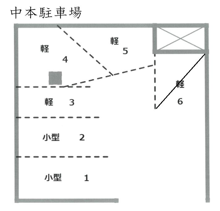 中本駐車場の駐車配置図