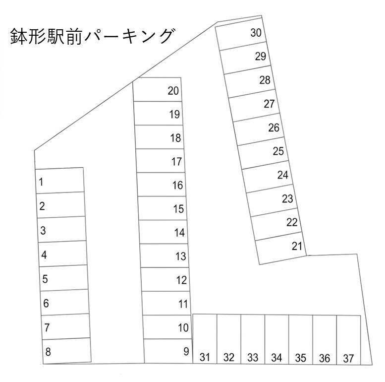 鉢形駅前パーキングの駐車配置図