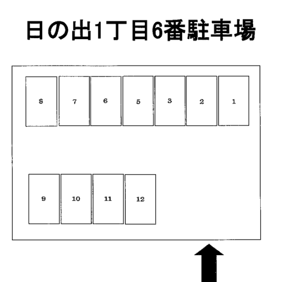 日の出1丁目6番駐車場の駐車配置図
