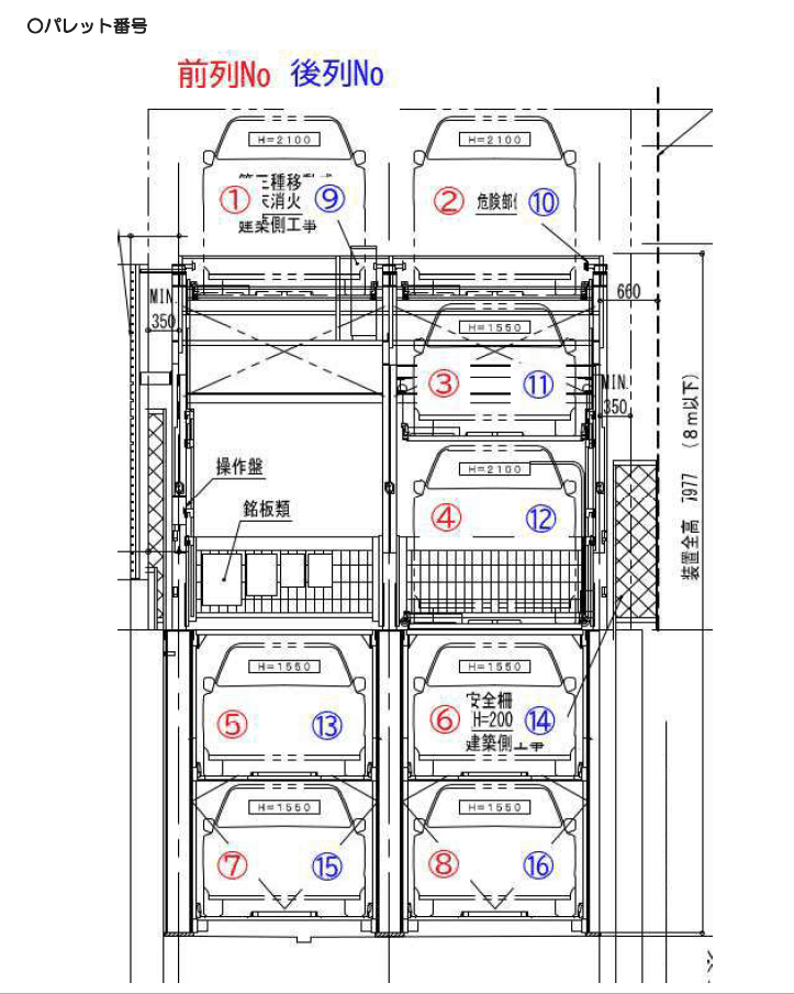 KF-Park innoba大田の駐車配置図