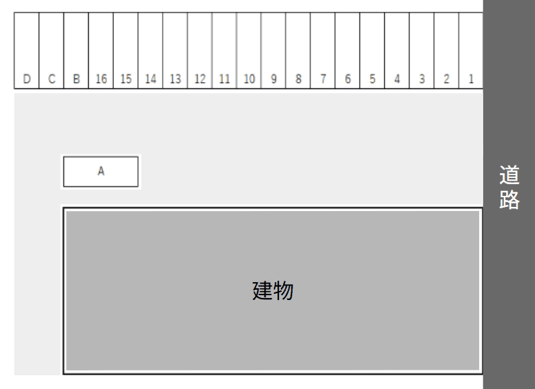 ヤイリ駐車場の駐車配置図