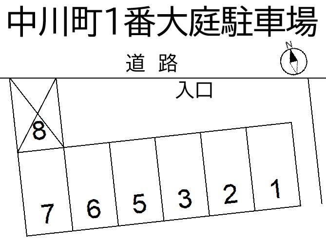 中川町1番大庭駐車場の駐車配置図