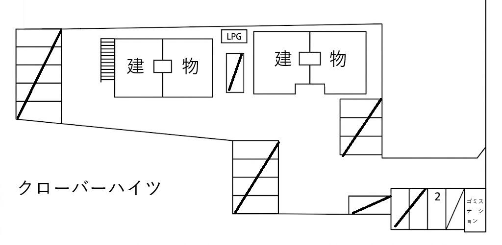クローバーハイツの駐車配置図
