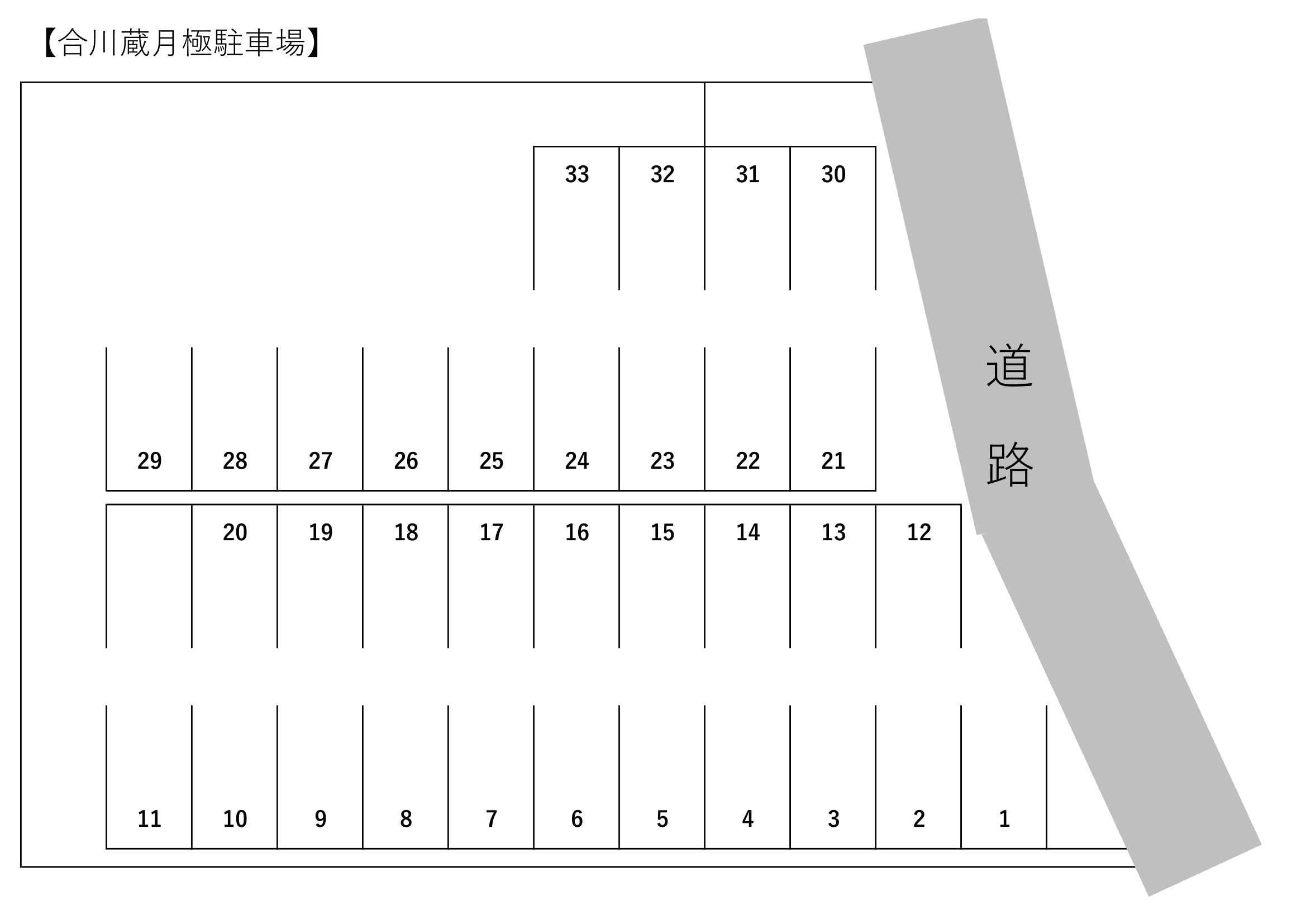 合川蔵月極駐車場の駐車配置図