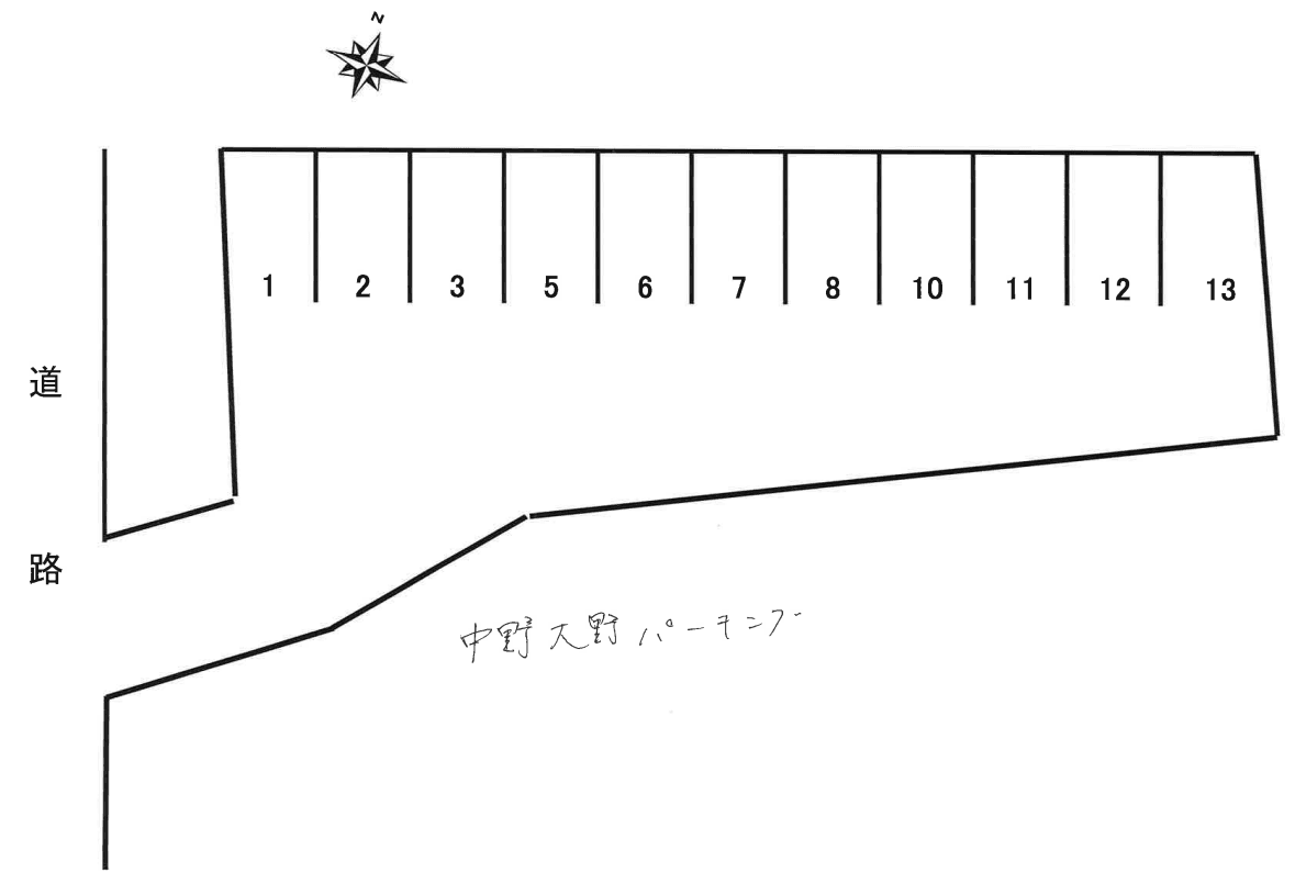 中野・大野パーキングの駐車配置図