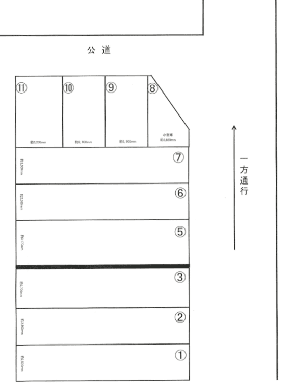 神楽町ガレージの駐車配置図
