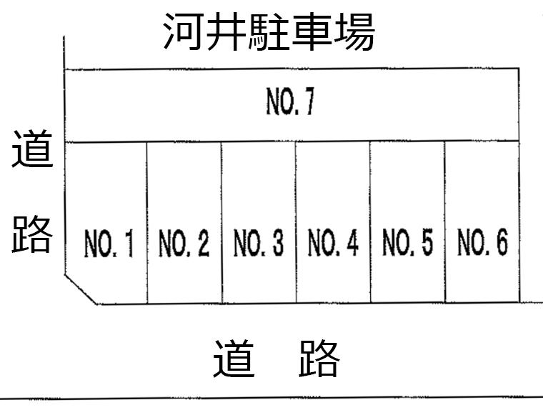 河井駐車場の駐車配置図