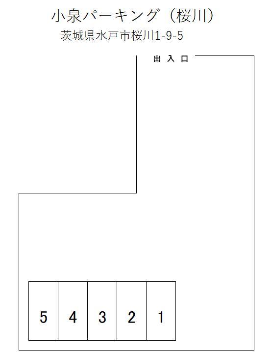小泉パーキング(桜川)の駐車配置図