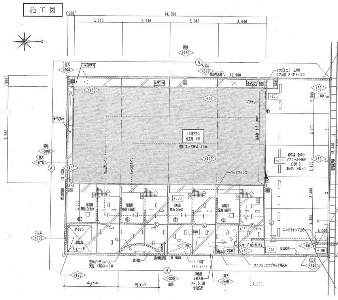 S・Sハウスの駐車配置図