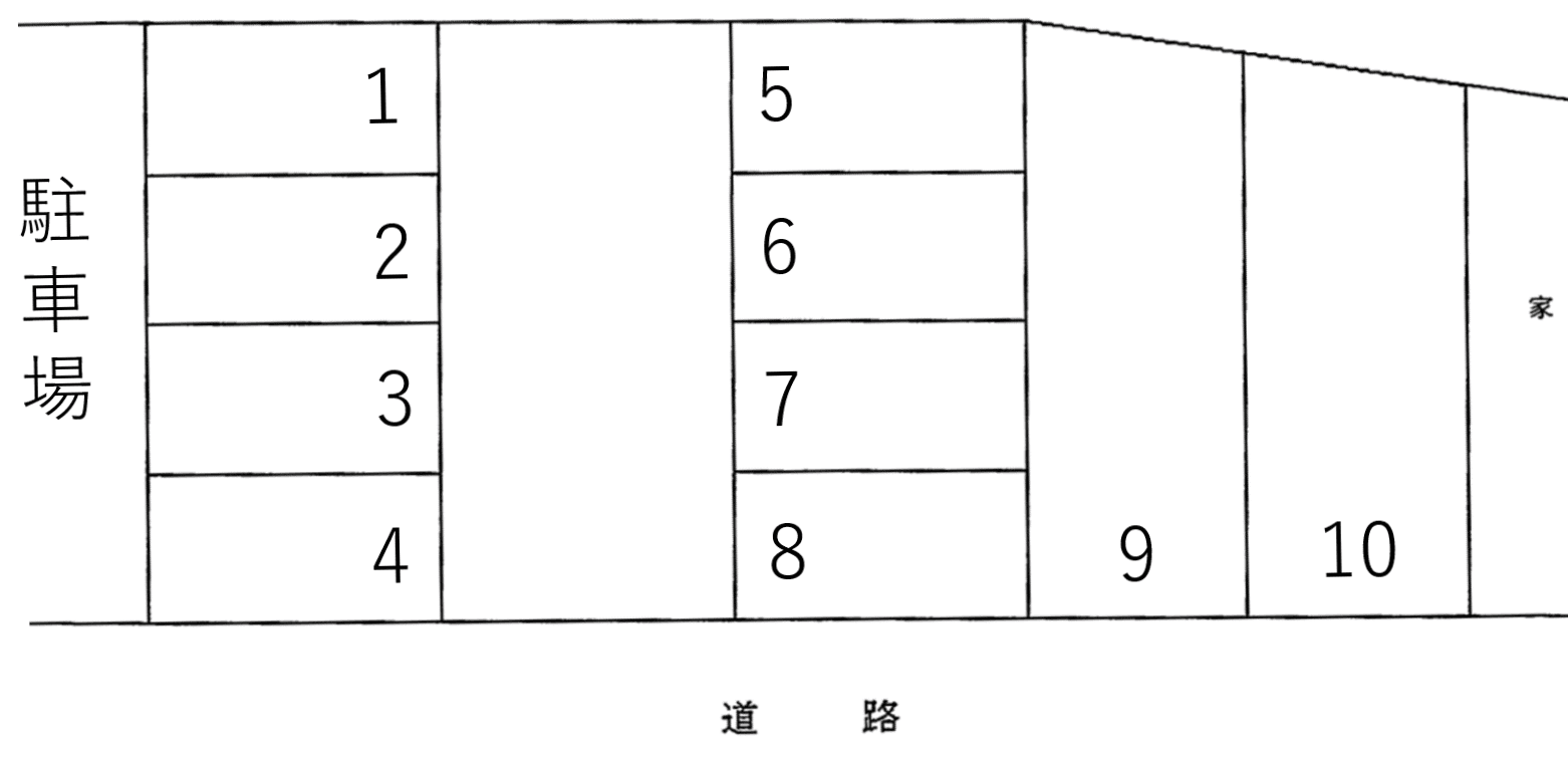 皿倉駐車場の駐車配置図