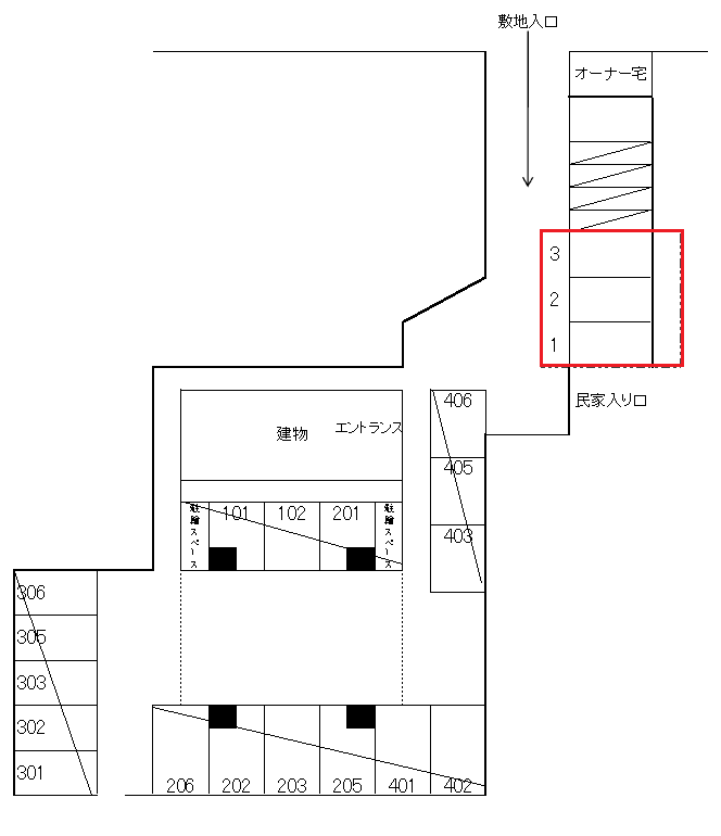 近見2丁目駐車場の駐車配置図
