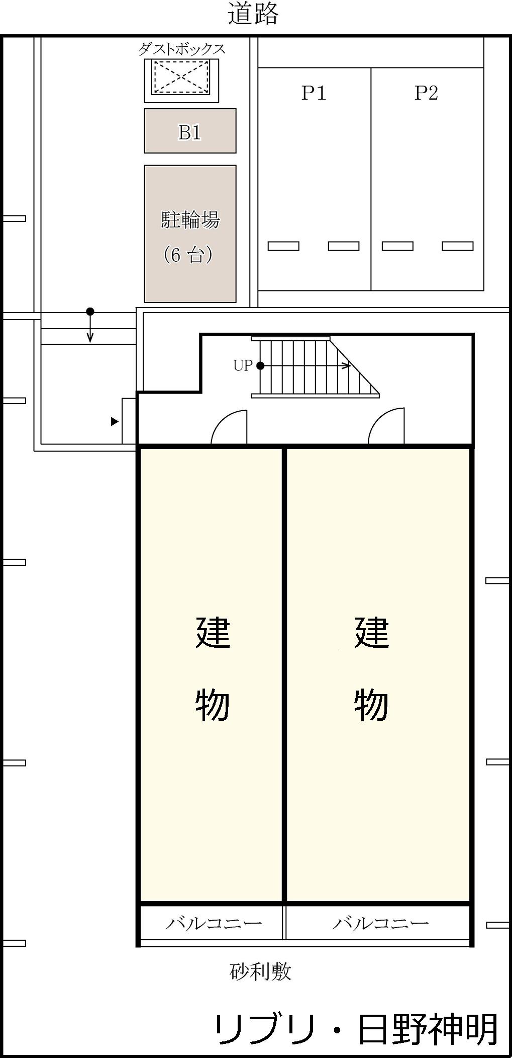 リブリ・日野神明の駐車配置図