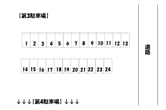 第3駐車場の駐車配置図