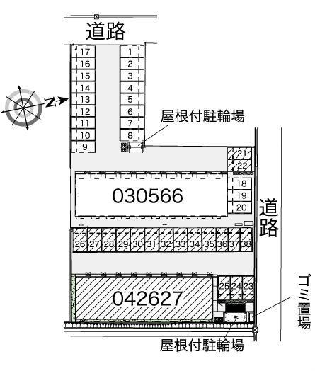 エフ ニイジマⅤ(42627) 敷地外駐車場の駐車配置図
