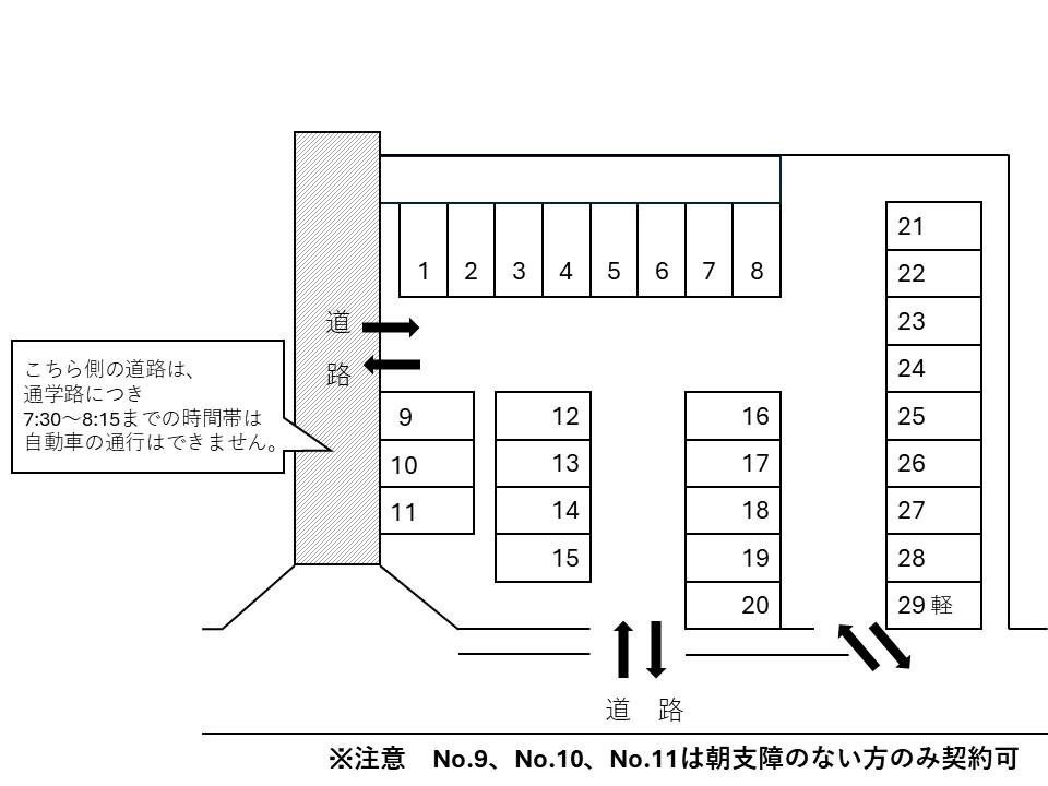 あおば通1丁目駐車場の駐車配置図