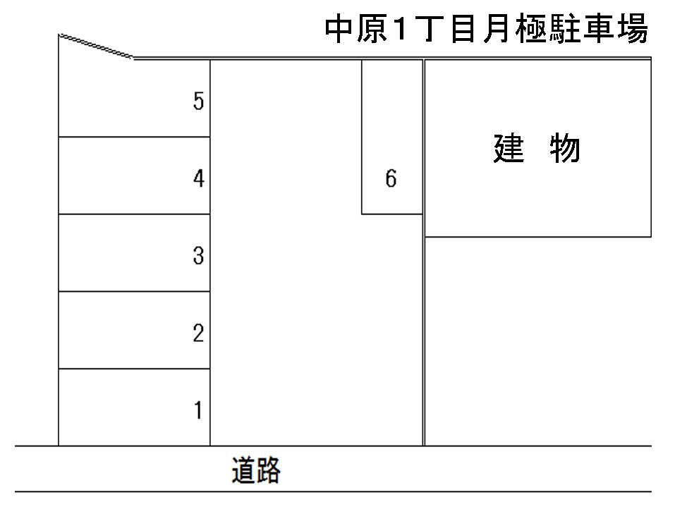 中原1丁目月極駐車場の駐車配置図