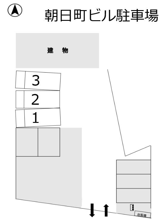 朝日町ビル駐車場の駐車配置図