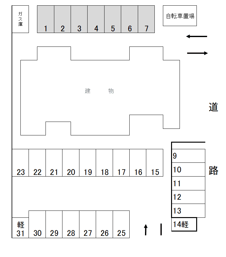 江津4丁目駐車場の駐車配置図