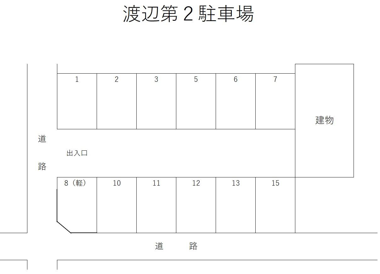 渡辺第2駐車場の駐車配置図