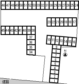 城南町三丁目駐車場の駐車配置図