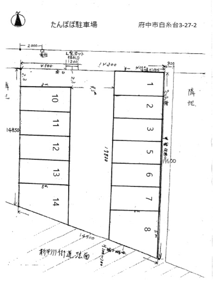 たんぽぽ駐車場の駐車配置図