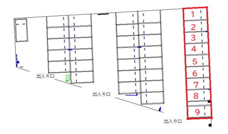 駒形駅前の駐車配置図
