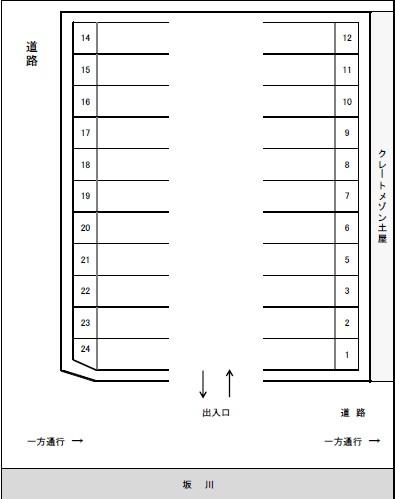 坂川駐車場の駐車配置図