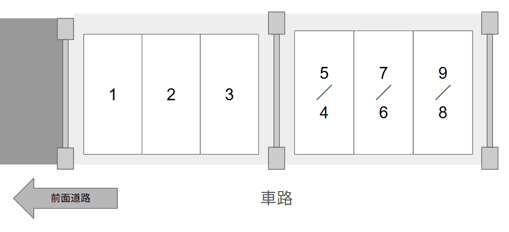 ヴァンスタージュ大阪城Eastの駐車配置図