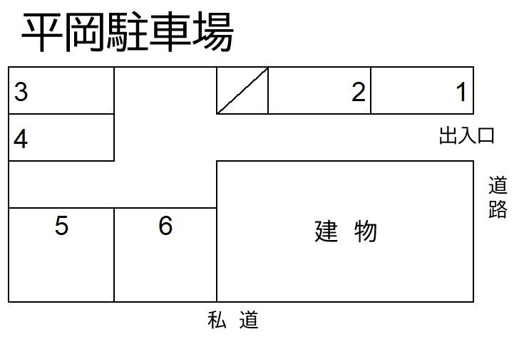 平岡駐車場の駐車配置図