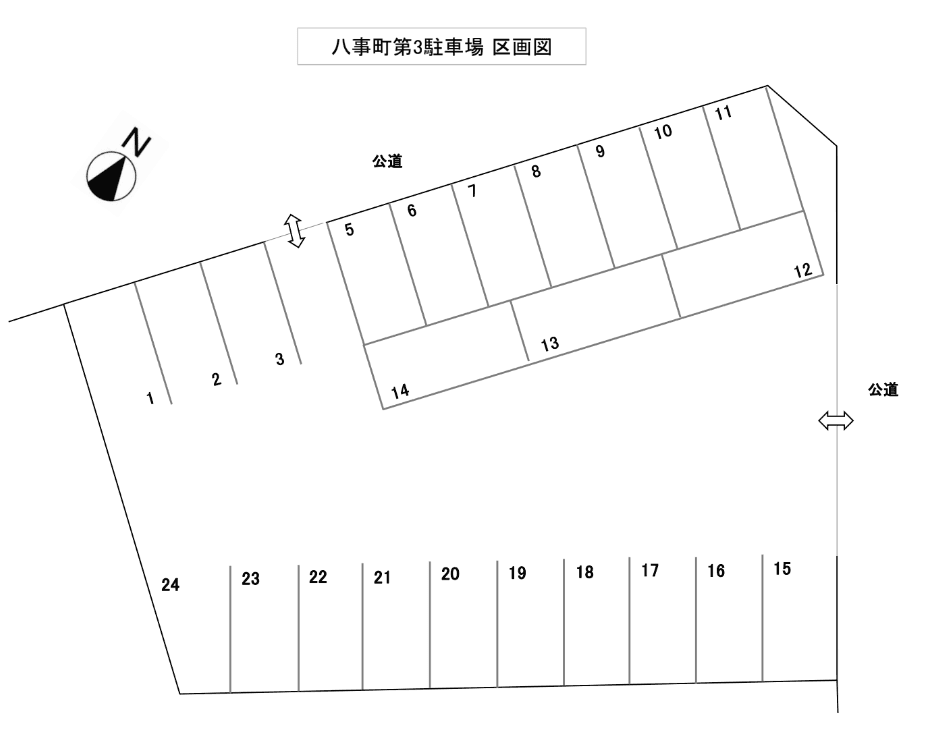 八事町第3駐車場の駐車配置図